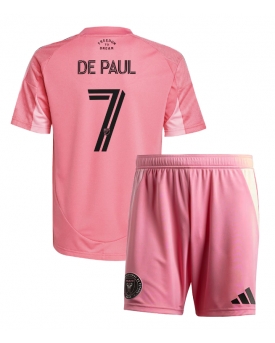 Billige Fotballdrakt Inter Miami Rodrigo De Paul #7 Replika Hjemmedraktsett Barn 2025-26 Kortermet (med bukser)